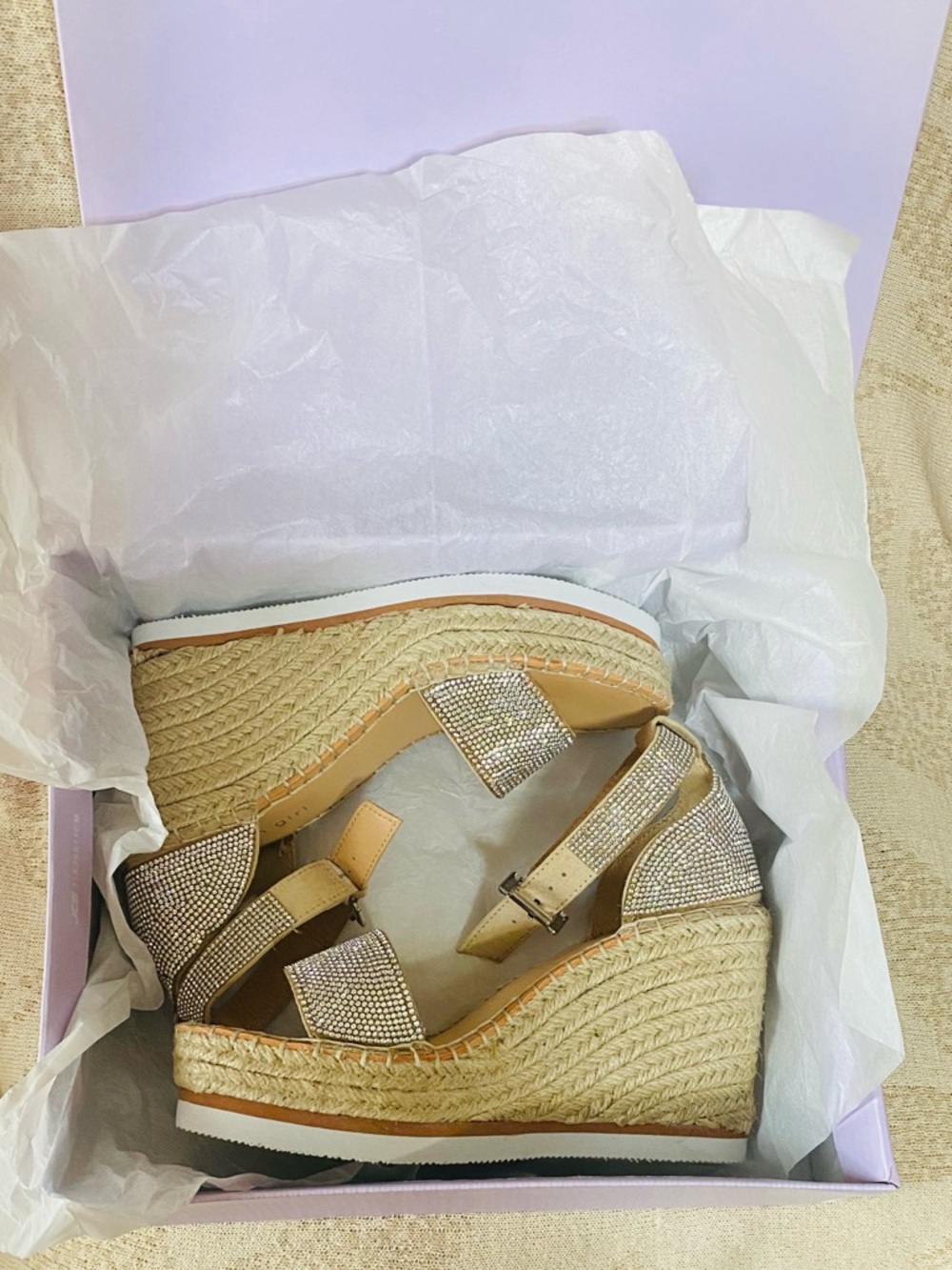 Madden Girl Rhinestone Espadrille Wedges - Picture 10 of 12